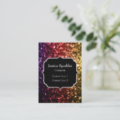 Regenboog geel rood paars glitters met Monogram Visitekaartje (Staand voorkant)