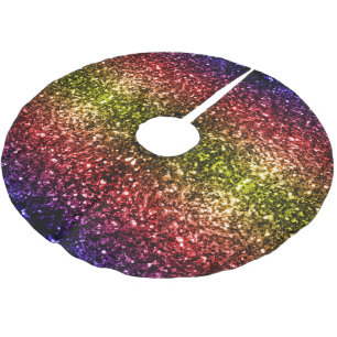 Regenboog geel rood paars namaak glittersparels kerstboom rok