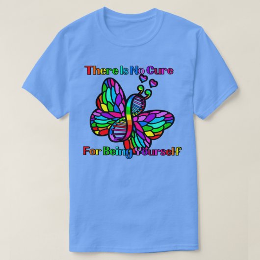 Regenboog geen genezing t-shirt (Design voorkant)