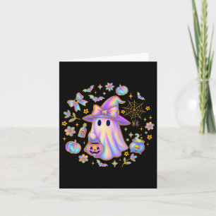 Regenboog Geest Heks Shirt Schattig Pompoen Ketel Kaart