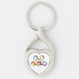 Regenboog, gekleurde handen. Metalen Sleutelhanger