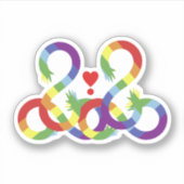 Regenboog, gekleurde handen sticker (Voorkant)