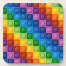 REGENBOOG GEKLEURDE KINDEREN STAPELBLOKKEN BIER ONDERZETTER