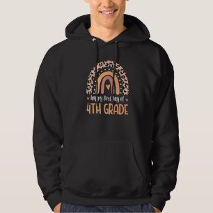 Regenboog Gelukkige Eerste Dag Van Graad 4 Leraar Hoodie