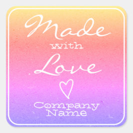 Regenboog gemaakt met liefdeslabels Kraft Paper He Vierkante Sticker