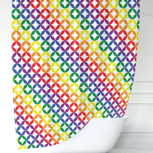 Regenboog Geometrisch Patroon Douchegordijn