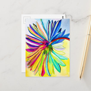 Regenboog gerbera kleurrijke bloem briefkaart