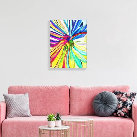 Regenboog gerbera kleurrijke bloem canvas afdruk (Insitu (Woonkamer))