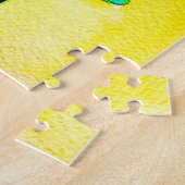 Regenboog gerbera kleurrijke bloem legpuzzel (Zijkant)