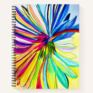 Regenboog gerbera kleurrijke bloem notitieboek