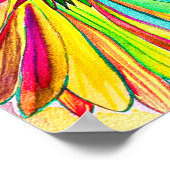 Regenboog gerbera kleurrijke bloem poster (Hoek)
