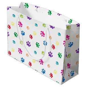 Regenboog geschilderde pootafdrukken large cadeautasje