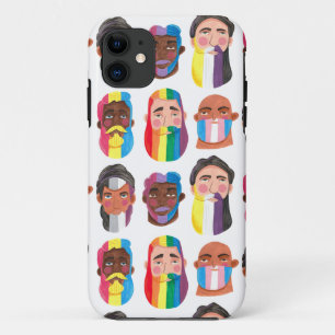 Regenboog geslachtsvlaggen baard mannen cadeau voo iPhone 11 hoesje