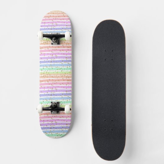 Regenboog gestreept skateboard (Voorkant)