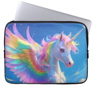 Regenboog Gevleugelde Pronkende Eenhoorn Laptop Sleeve