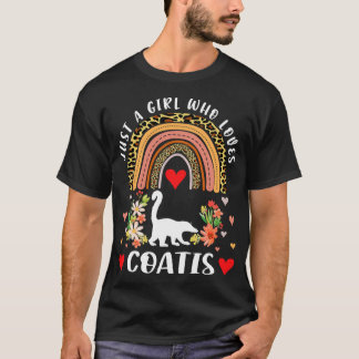 Regenboog Gewoon een meisje dat coati's leuk vindt T-shirt
