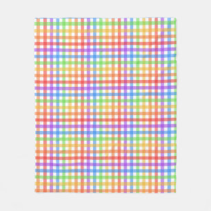 Regenboog Gingham Schachbrett Geometrisch Patroon Fleece Deken