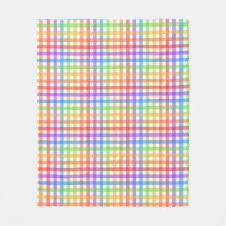 Regenboog Gingham Schachbrett Geometrisch Patroon Fleece Deken