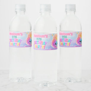 Regenboog Glitter Dumpling Squishies Verjaardagsfe Waterfles Etiket