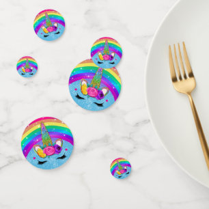Regenboog Glitter Eenhoorn Hoorn Gezicht Feest Confetti