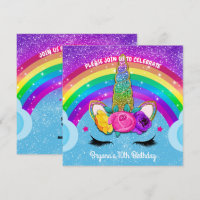 Regenboog Glitter Eenhoorn Hoorn Gezicht Feest