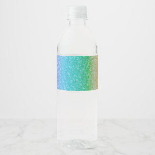 Regenboog Glitter Schitter Glam Verjaardagsfeest M Waterfles Etiket