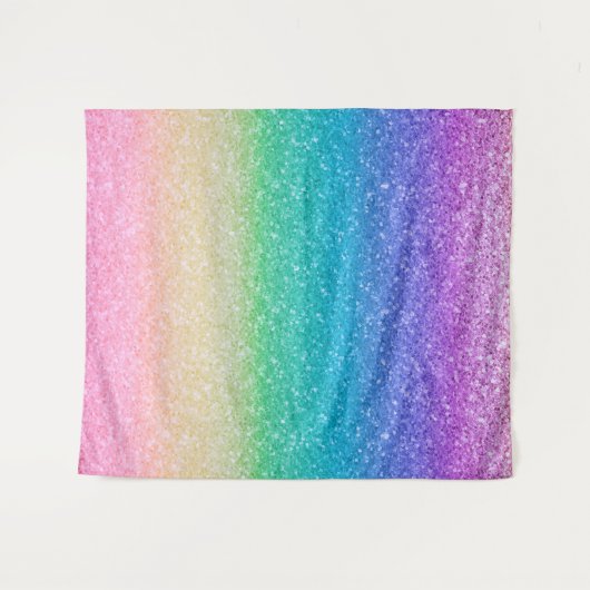 Regenboog Glitter Schitter Verjaardagsfeest Achter Wandkleed (Voorkant (horizontaal))
