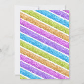 Regenboog Glitter Stripes Verjaardag Kaart (Achterkant)
