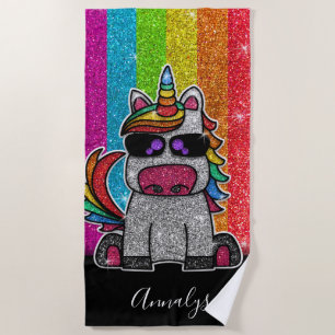 Regenboog Glitter Unicorn Gay Pride Flag Sparkles Strandlaken