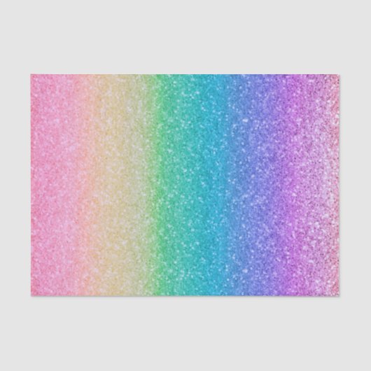 Regenboog Glitters Glans Mooie Verjaardagsfeestje Tissuepapier (Voorkant)