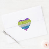 Regenboog Glitters Strepen Hart Sticker (Envelop)