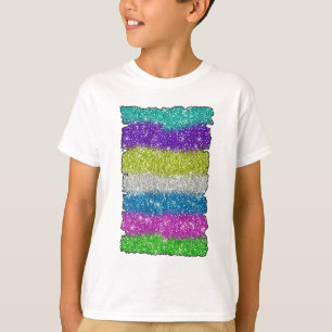 Regenboog Glitters Strepen T-shirt