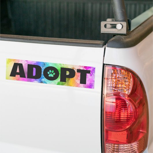 Regenboog goedkeuren Pawprint Bumpersticker (Op Truck)