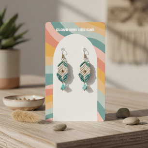 Regenboog Golf Oorbel Ketting Sieraden Displaykaar Visitekaartje