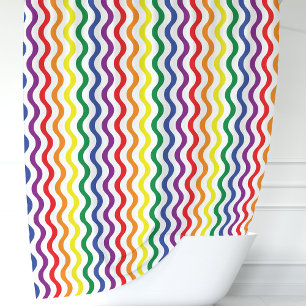 Regenboog golven douchegordijn