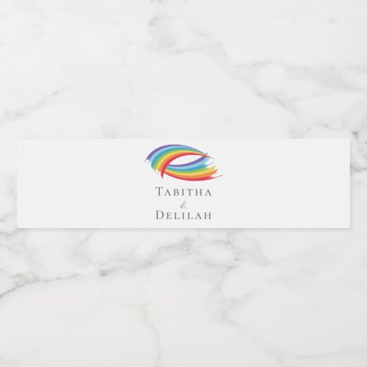 Regenboog golven mooie aangepaste bruiloft recepti waterfles etiket (Enkel label)