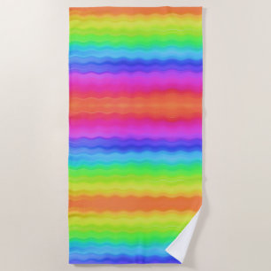 Regenboog Golvende Golf Verlopende Pastel Kleur Strandlaken