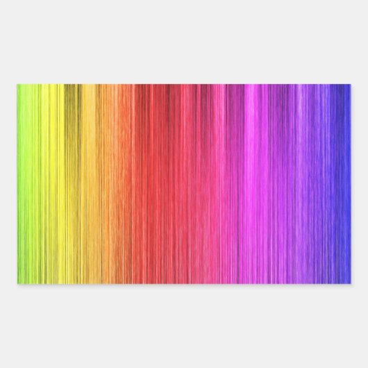 Regenboog gordijn ontwerp rechthoekige sticker (Voorkant)