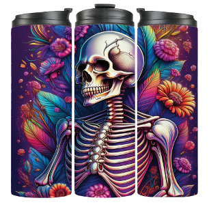 Regenboog Goth Skelet Halloween Reis Tumbler Thermosbeker