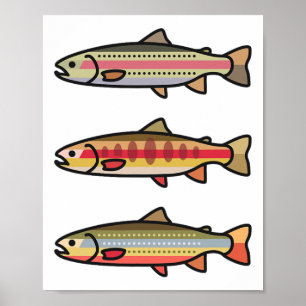 Regenboog Gouden Beek Forel Vissen Cadeau Voor Ang Poster