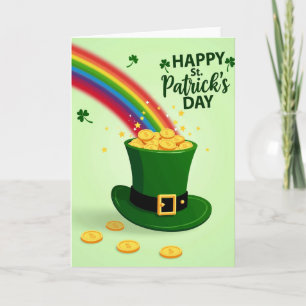 Regenboog Gouden Leprechaun Hoed Kaart