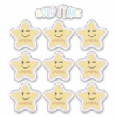 Regenboog gouden sterren sticker (Voorkant)