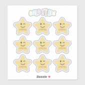 Regenboog gouden sterren sticker (Vel)