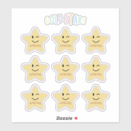 Regenboog gouden sterren sticker