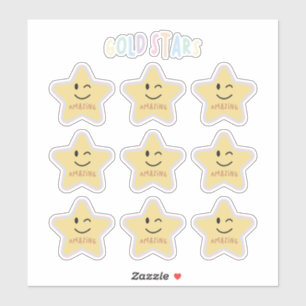 Regenboog gouden sterren sticker