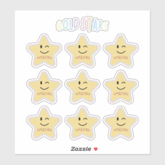 Regenboog gouden sterren sticker