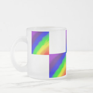 Regenboog Gradiënt Geruit Matglas  Koffiemok