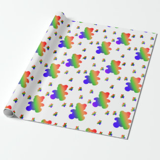 Regenboog Gradiënt Teddybeer Patroon Cadeaupapier