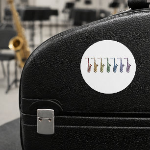 Regenboog Gradiënt Tenorsaxofoon Muziekaal Pop Art Ronde Sticker