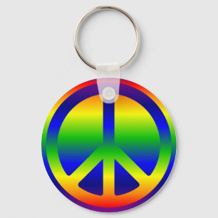 Regenboog Gradiënt Vredessymbool Sleutelhanger